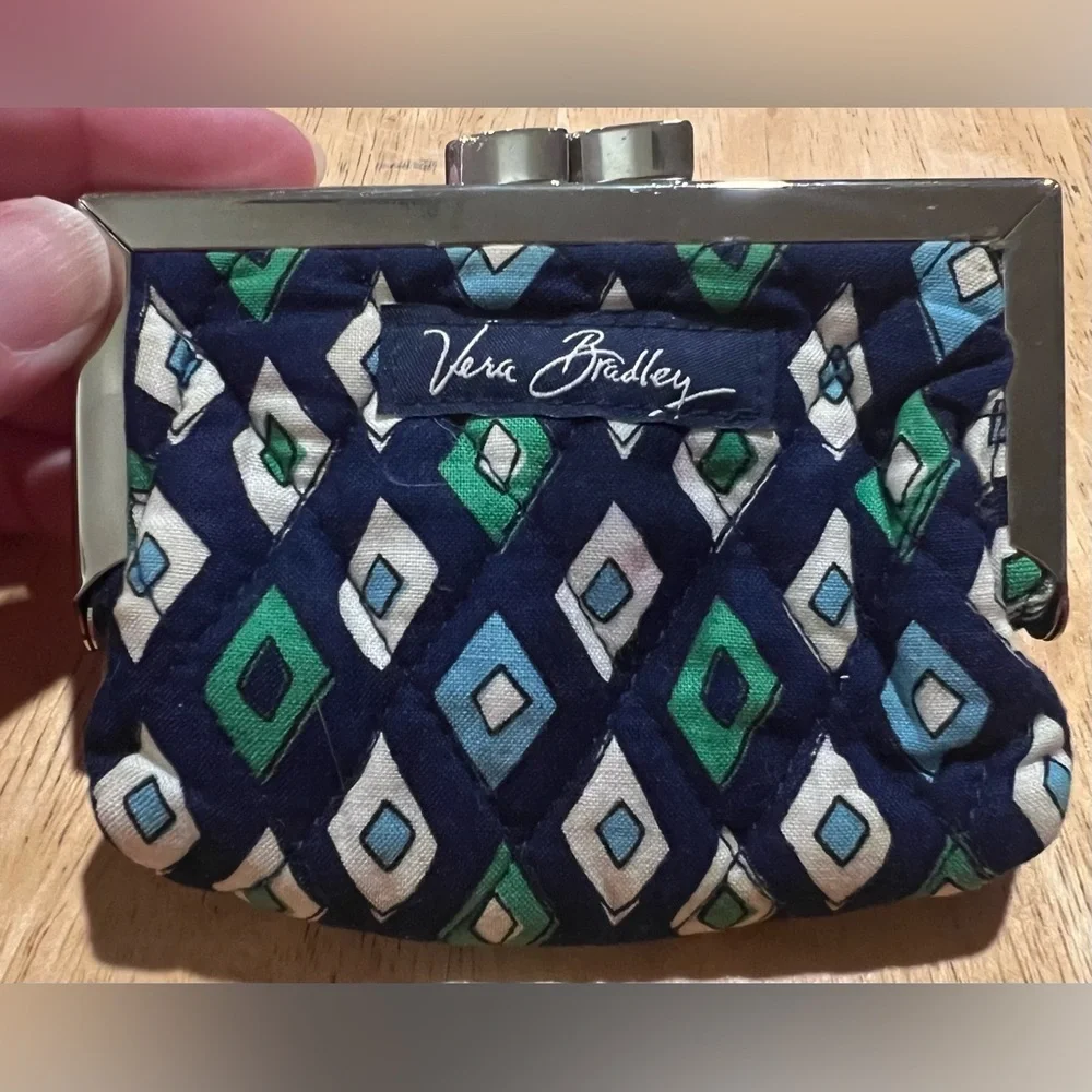 Vera Bradley Mediterranean Kisslock Mosaic Coin Purse Small Wallet - Picture 4 of 12